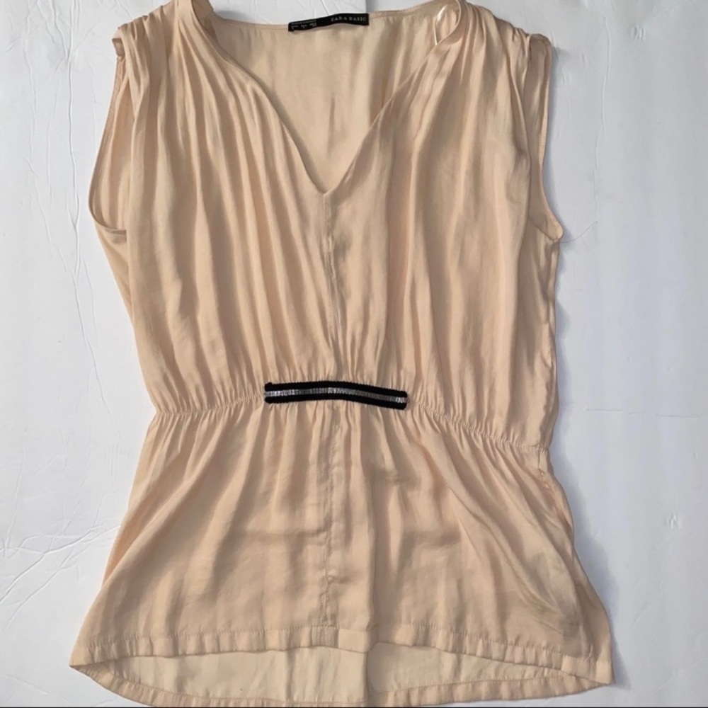 Women’s Zara Peach Sleeveless Top, Size Large